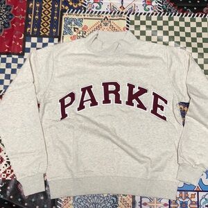 Parke Heather Grey Mock Sweatershirt Premium Fabric Maroon Varsity Lettering S\M